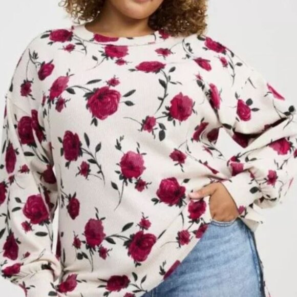 NWT Torrid Drop Shoulder Ribbed Longsleeve 0X - Picture 1 of 8